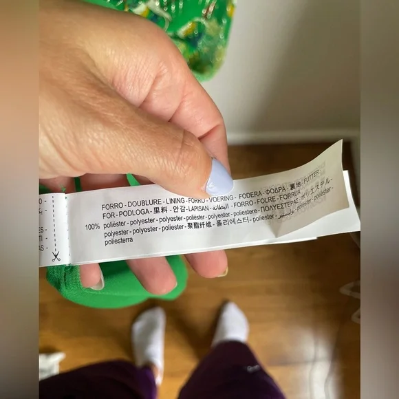 ZARA Printed Shimmery Midi Kaftan Dress in Kelly Green Women’s Size Medium NWT - Picture 10 of 13